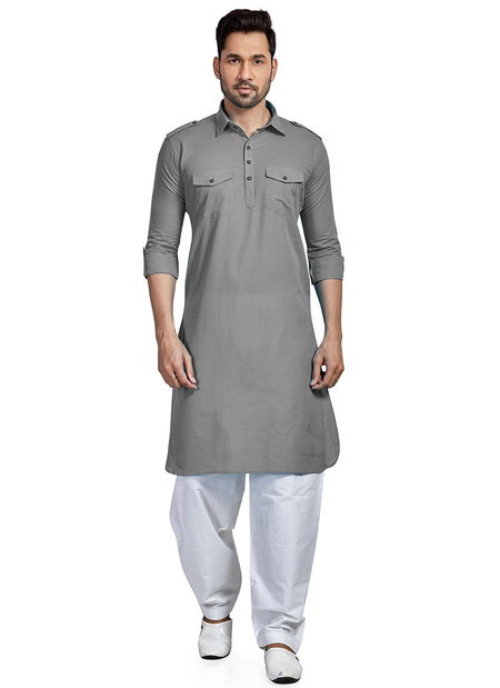 Dark Gray Colour Outluk Vol 62 Festive Wear Heavy Mens Wear Pathani Latest Collection 62008